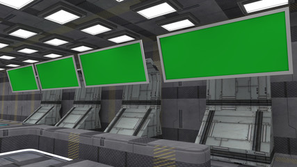 Futuristic green screen