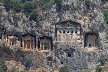 Fototapeta na wymiar Kaunian rock tombs
