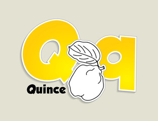 Fruits and vegetables alphabet - letter Q