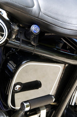 Fototapeta na wymiar motorcycle detail with power plug
