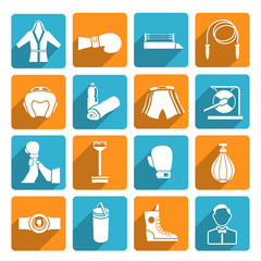 Set of boxing icons