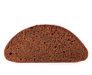 Slice of fresh rye bread isolated on white background cutout