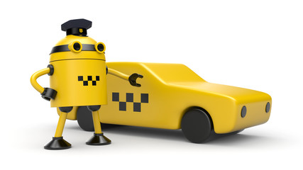 Obraz premium Robot taxi driver