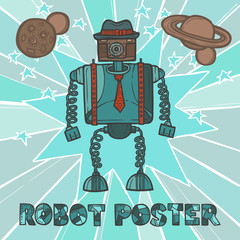 Naklejka premium Projekt robota Hipster