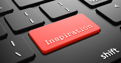 Inspiration on Red Keyboard Button. © tashatuvango