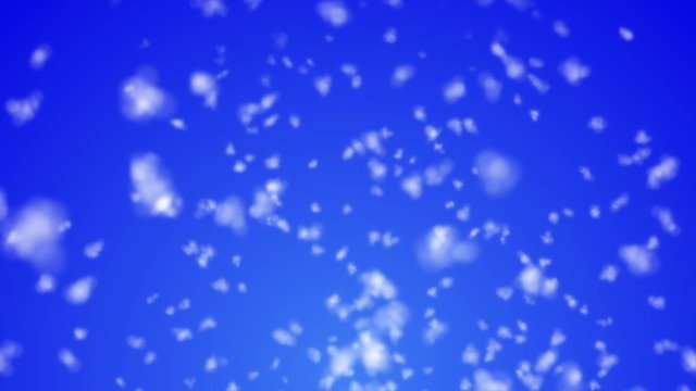 Fluffly Snowflakes with Blue Background
