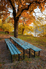 Place for picnic at autumn