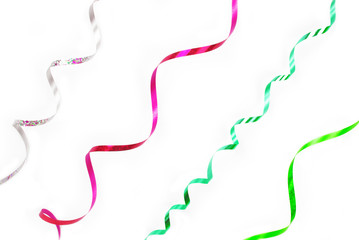 confetti serpentine ribbon isolated on white