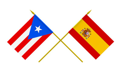 Flags, Puerto Rico and Spain