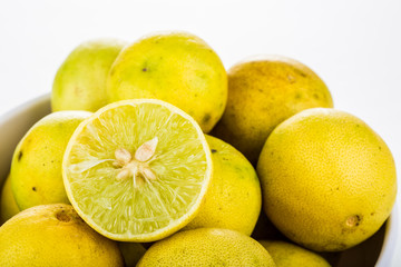 group of lemon isolated on white background