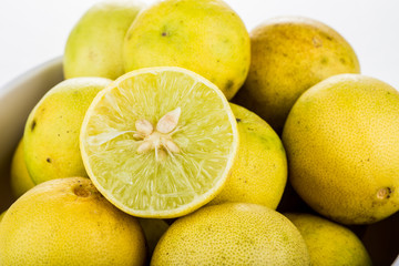 group of lemon isolated on white background