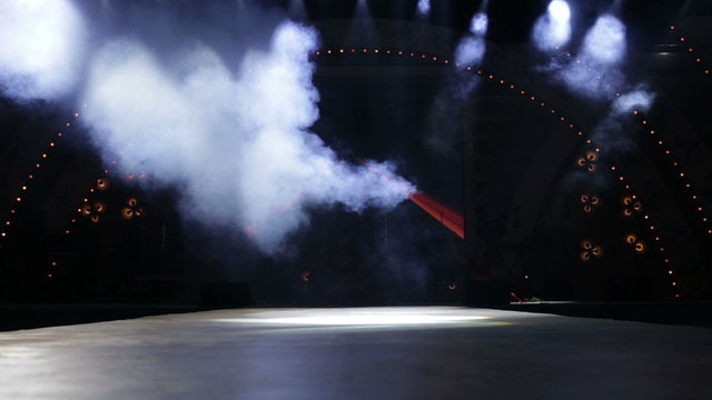 stage with light and smoke