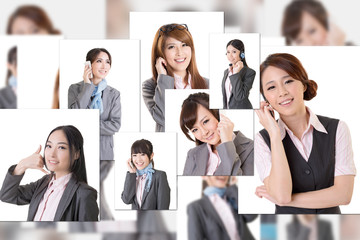 Business people wall