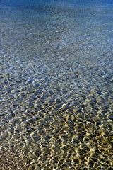 Light reflections on clear water surface