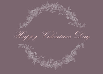 Happy valentines day vintage card