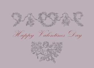 Obraz na płótnie Canvas Happy valentines day vintage card