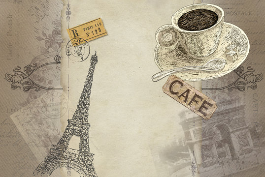 Paris theme illustration