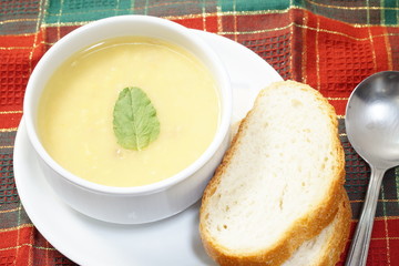 bowl of soup and bread