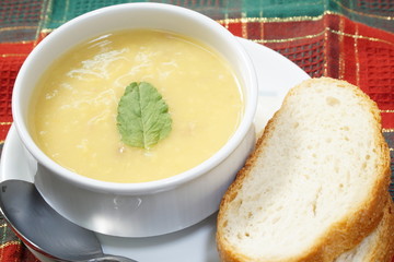 bowl of soup and bread