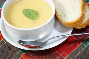 bowl of soup and bread