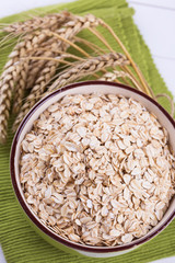 Oat flakes in bowl