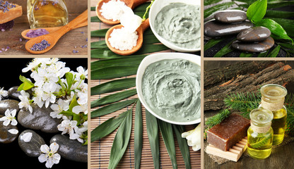 Spa setting collage
