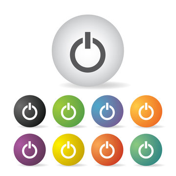 power switch off  icon set