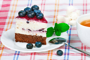 Cheesecake with Berries and Green Mint