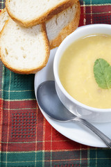 bowl of soup and bread