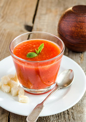 Portion of gazpacho
