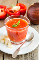 Portion of gazpacho