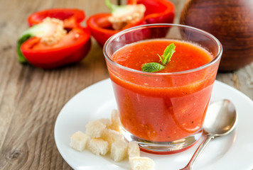 Portion of gazpacho