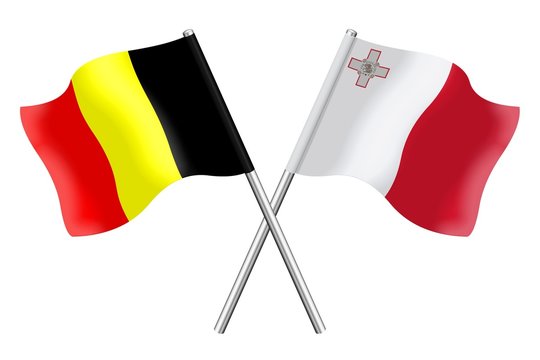 Flags: Belgium and Malta