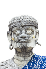 Giant statue in Thai style isolate white background