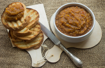eggplant caviar and bread toast