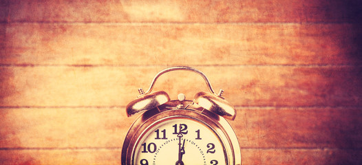 Retro alarm clock on a table