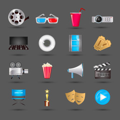 Cinema icons set