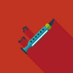 Recorder flat icon with long shadow,eps10