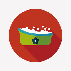 baby bath baby flat icon with long shadow,eps10