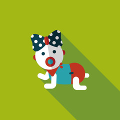 baby rattle flat icon with long shadow,eps10
