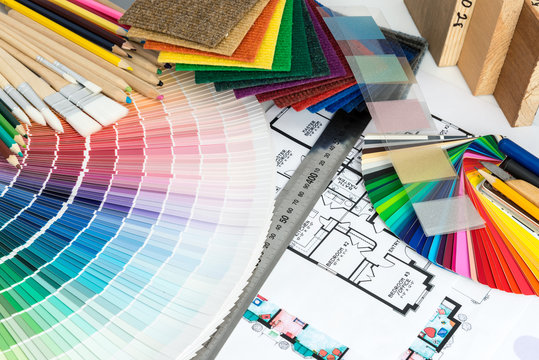 Selection of colors and materials for home renovation