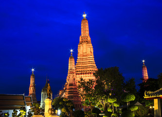 Wat Arun in Bangkok at twilight time