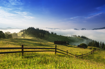 Fototapeta premium Foggy morning landscape