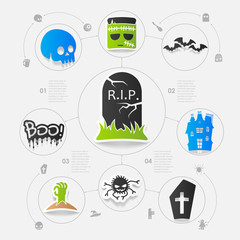Halloween flat infographic