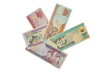 Obraz na płótnie Canvas cominican republic banknote pesos collection