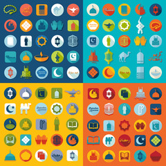 Set of flat icons: Ramadan Kareem
