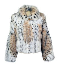 leopard fur coat isolated on white