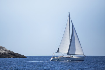 Fototapeta premium Sailing in the sea. Yachting. Luxury yachts.