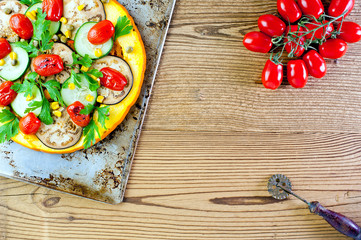 vegetable healthy pizza