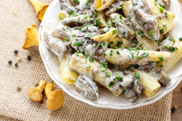 Macaroni with mushrooms